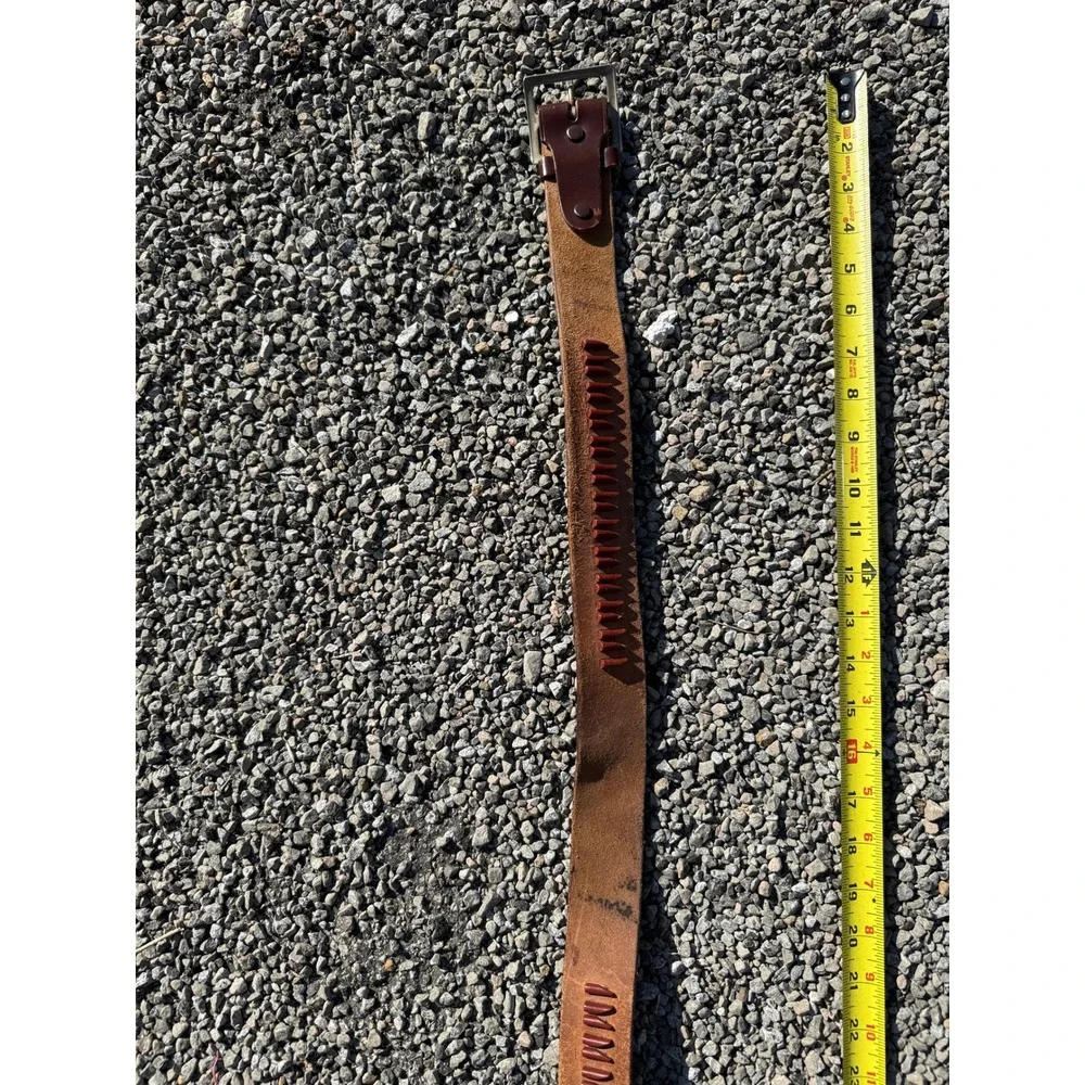 Vintage Leather Rifle Cartridge Belt Ammo Holder 22 /30 Cal Western Hunting 44in